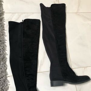 All black over the knee boots